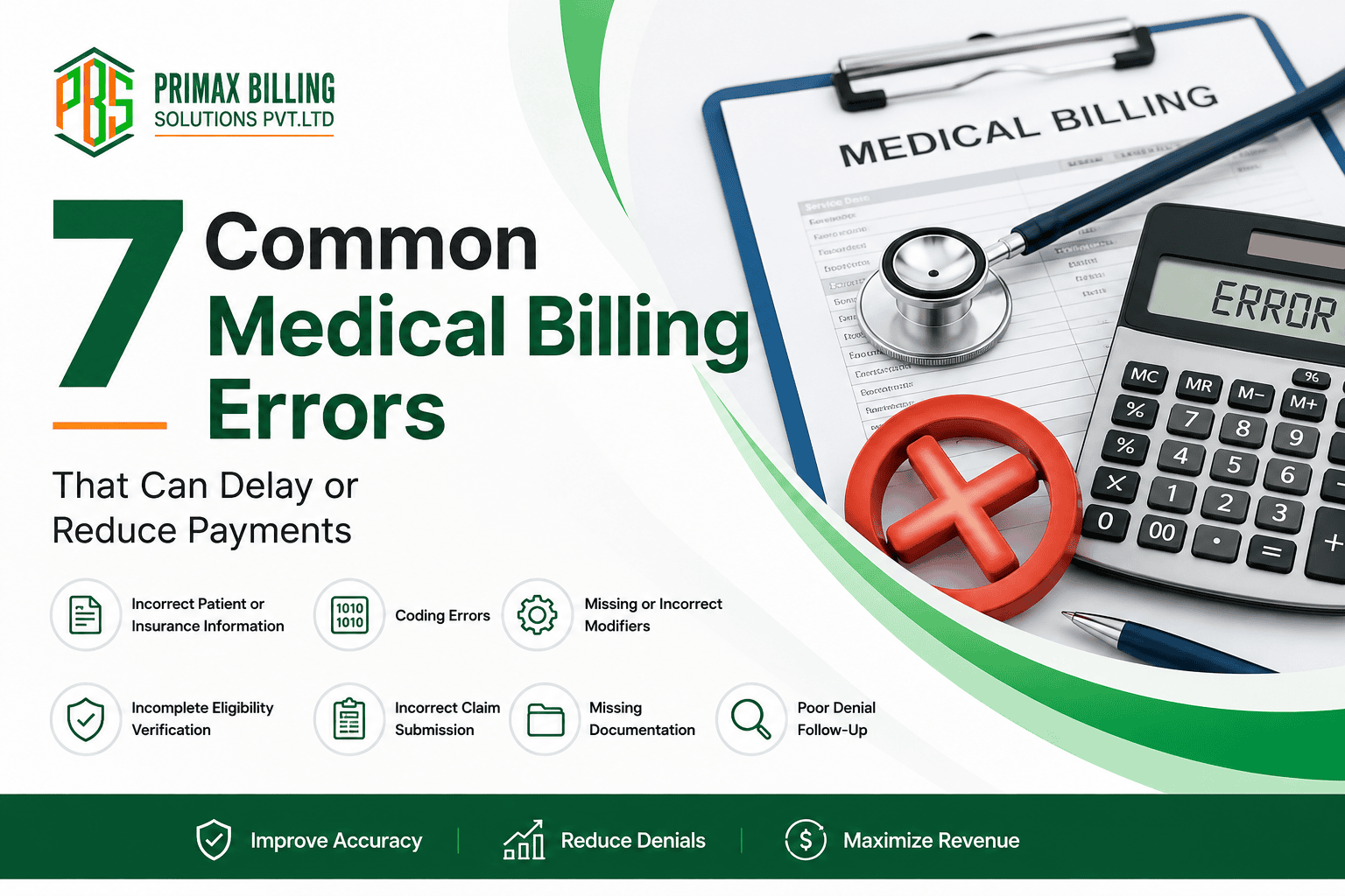 7 common medical billing errors and revenue cycle challenges – PrimaxBS